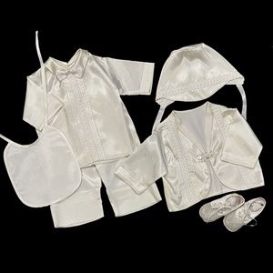 Vintage Phyllis Baby Wear Boy's Christening/Baptism Set - Size 6-12 Mo